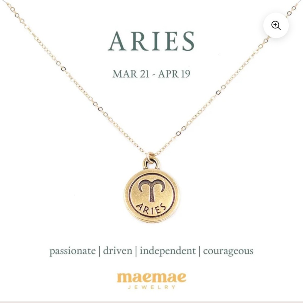 Mae Mae Gold Aries Pendant Necklace
